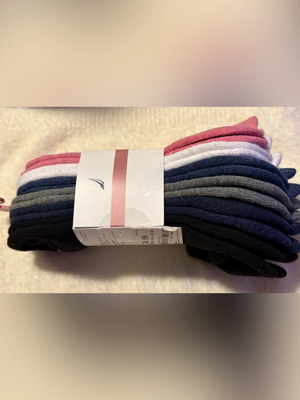 Nautica Pink Quarter Athletic Socks - 6 Pack